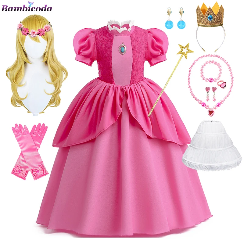 Halloween Princess Peach Sweet Girls Costume Child Super Luigi Mari Brother Pink Princess Cosplay Kid Fancy Purim Dress 4-10Y
Halloween Princess Peach Sweet Girls Costume Child Super Luigi Mari Brother Pink Princess Cosplay Kid Fancy Purim Dress 4-10Y