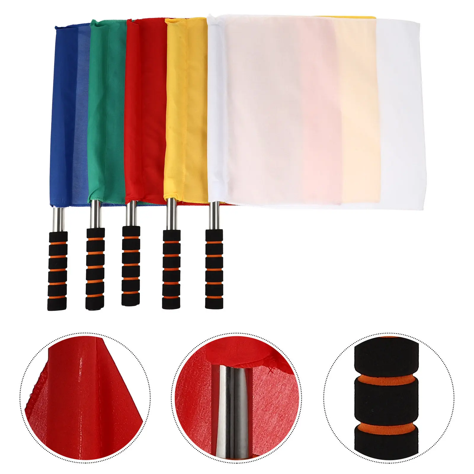 5Pcs Portable Commanding Flags Referee Signal Flags Foam Handle Comfort Grip Aluminum Pole for Sports Events Racing Festivals
5Pcs Portable Commanding Flags Referee Signal Flags Foam Handle Comfort Grip Aluminum Pole for Sports Events Racing Festivals