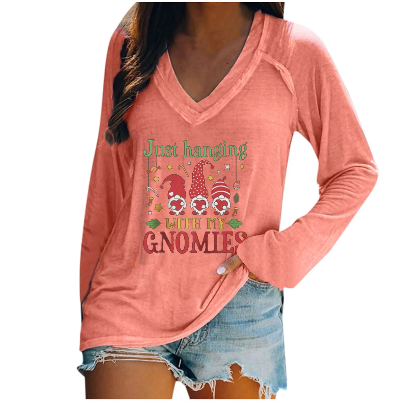 Women's long sleeved V-neck contrasting color patchwork casual oversized T-shirt top versatile temperament and personality
Women's long sleeved V-neck contrasting color patchwork casual oversized T-shirt top versatile temperament and personality