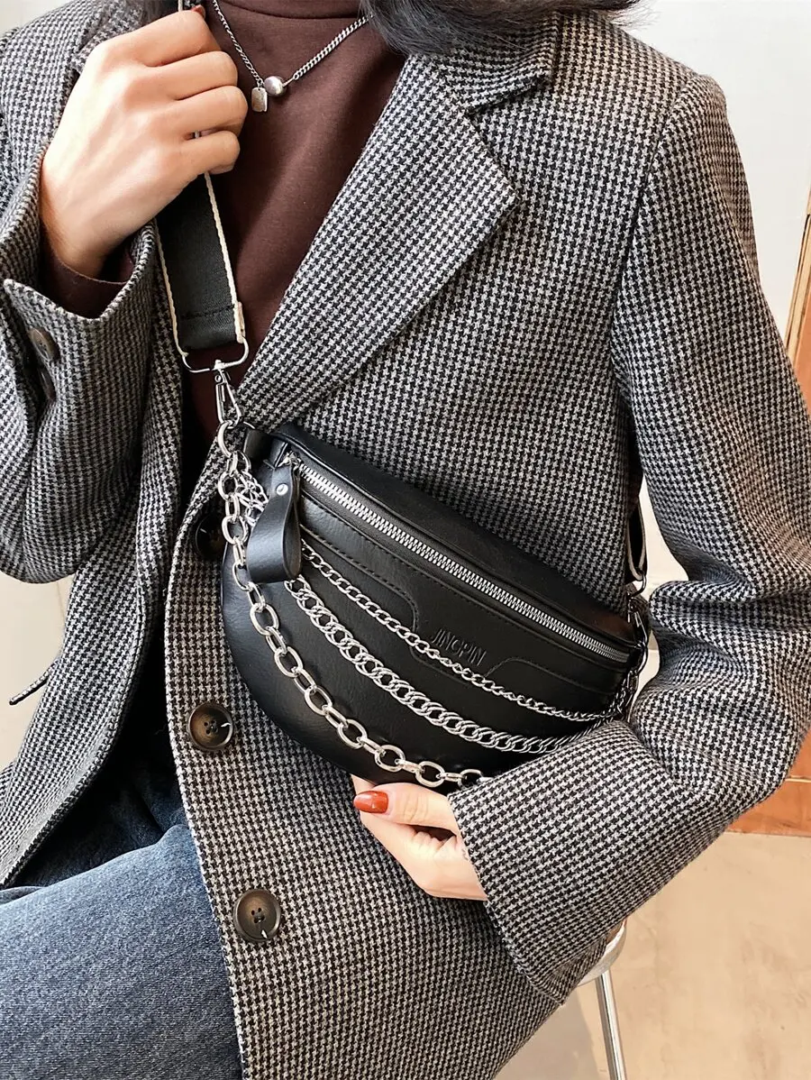 Stylish Letter Graphic Chain Fanny Pack Daily Outdoor Storage Bag
Stylish Letter Graphic Chain Fanny Pack Daily Outdoor Storage Bag