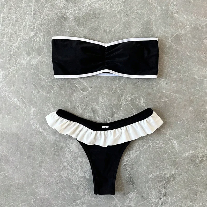 HG Women's Strapless Swimsuit 2-piece Suit Solid Color Patchwork Push Up Ruffle Thong Beach Hot Spring Bikini Set 2026 Swimwear
HG Women's Strapless Swimsuit 2-piece Suit Solid Color Patchwork Push Up Ruffle Thong Beach Hot Spring Bikini Set 2026 Swimwear