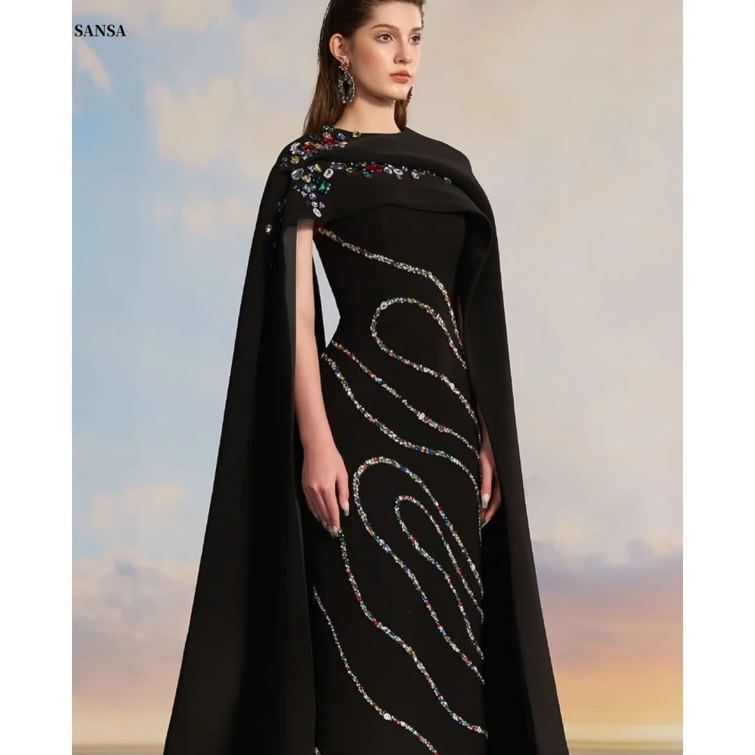 Sansa Customized Black Glitter Shawl Two-Piece Set Prom Dresses Floor-Length فساتين للمناسبات الخاصة Satin vestidos de festa
Sansa Customized Black Glitter Shawl Two-Piece Set Prom Dresses Floor-Length فساتين للمناسبات الخاصة Satin vestidos de festa