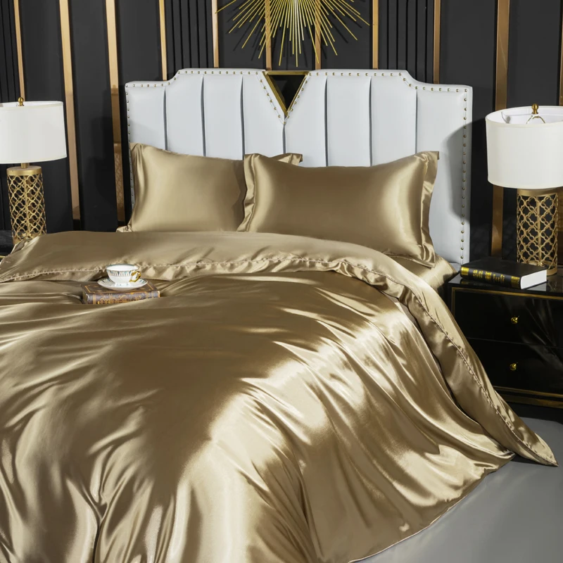 Summer Cool Bedding Sets King Queen Size Bed Cover Flat Sheet Pillowcase Home Decro Satin Bed Sets Bedcloth
Summer Cool Bedding Sets King Queen Size Bed Cover Flat Sheet Pillowcase Home Decro Satin Bed Sets Bedcloth