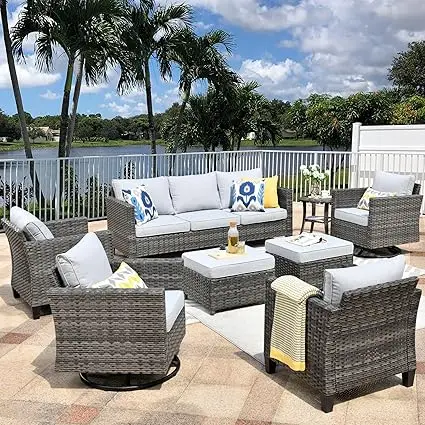 Wicker Outdoor Patio Furniture Rattan Outdoor Set Conversation with Swivel Chairs
Wicker Outdoor Patio Furniture Rattan Outdoor Set Conversation with Swivel Chairs