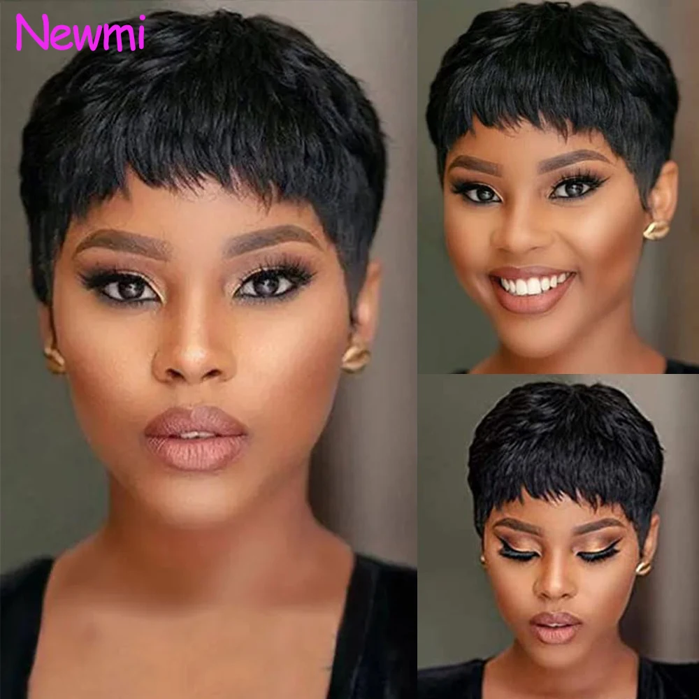 Новый короткий парик-пикси из 100% натуральных прямых волос, машинной работы, с челкой, для женщин
Новый короткий парик-пикси из 100% натуральных прямых волос, машинной работы, с челкой, для женщин