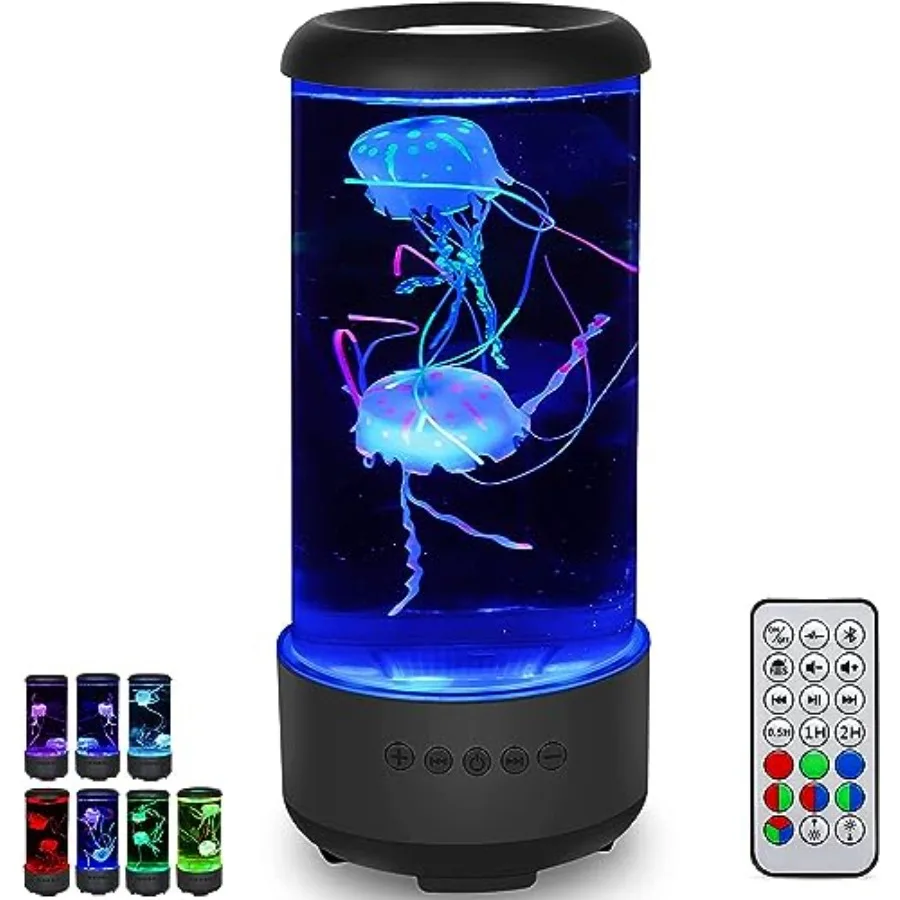 Лампа-аквариум с медузами, Bluetooth, белым шумом, 7-цветной подсветкой и 5 уровнями яркости, лампа с эффектом пузырьков
Лампа-аквариум с медузами, Bluetooth, белым шумом, 7-цветной подсветкой и 5 уровнями яркости, лампа с эффектом пузырьков