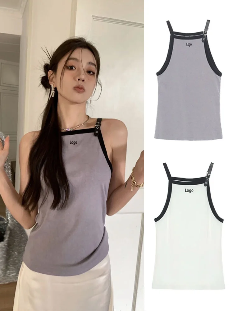 High Waist Belt Buckle Vest Color Block Embroidery Design Trendy Women's Tank Top Commute Style Slim Fit Regular Length
High Waist Belt Buckle Vest Color Block Embroidery Design Trendy Women's Tank Top Commute Style Slim Fit Regular Length