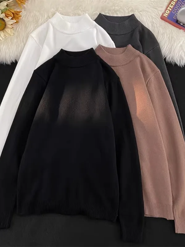 Мужской зимний утепленный свитер с высоким воротником, свободный вязаный базовый слой, повседневная одежда, длинный рукав, стандартная длина
Мужской зимний утепленный свитер с высоким воротником, свободный вязаный базовый слой, повседневная одежда, длинный рукав, стандартная длина