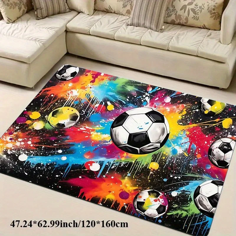 Colorful Soccer Ball Rug, Graffiti Style Sports Floor Mat, Non-Slip Carpet for Kids Bedroom or Game Room
Colorful Soccer Ball Rug, Graffiti Style Sports Floor Mat, Non-Slip Carpet for Kids Bedroom or Game Room
