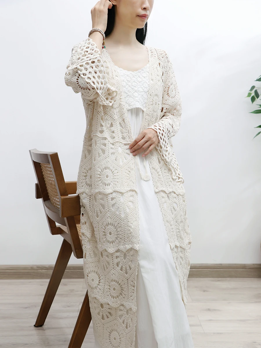 TIYIHAILEY Knitting Long Mid-Calf Outerwear Long Flare Sleeve Cardigan Sweater Crochet Hollow Out Beige Bandage Outerwear
TIYIHAILEY Knitting Long Mid-Calf Outerwear Long Flare Sleeve Cardigan Sweater Crochet Hollow Out Beige Bandage Outerwear