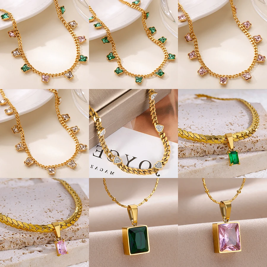 Luxury Zircon Butterfly Pendant Necklaces For Women Stainless Steel Gold Color Chain Collar Necklace 2025 New Wedding Jewelry 
Luxury Zircon Butterfly Pendant Necklaces For Women Stainless Steel Gold Color Chain Collar Necklace 2025 New Wedding Jewelry