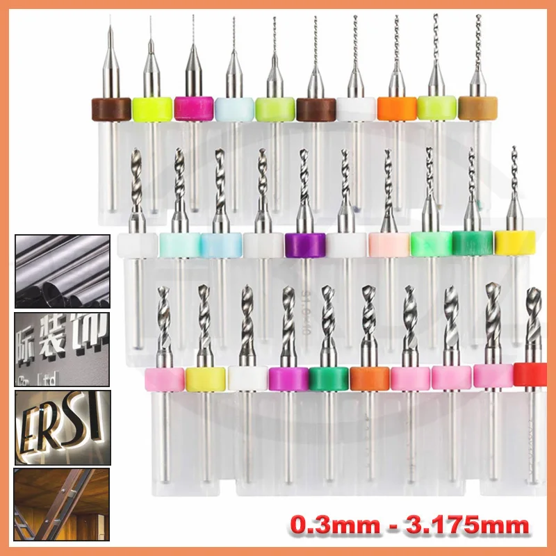 20PCS PCB Drill Bit Tungsten Steel Micro Diameter Drill Bit Set 1/8 "Fixed Handle Mini Cnc Drill Bits 0.1mm -3.175mm
20PCS PCB Drill Bit Tungsten Steel Micro Diameter Drill Bit Set 1/8 "Fixed Handle Mini Cnc Drill Bits 0.1mm -3.175mm