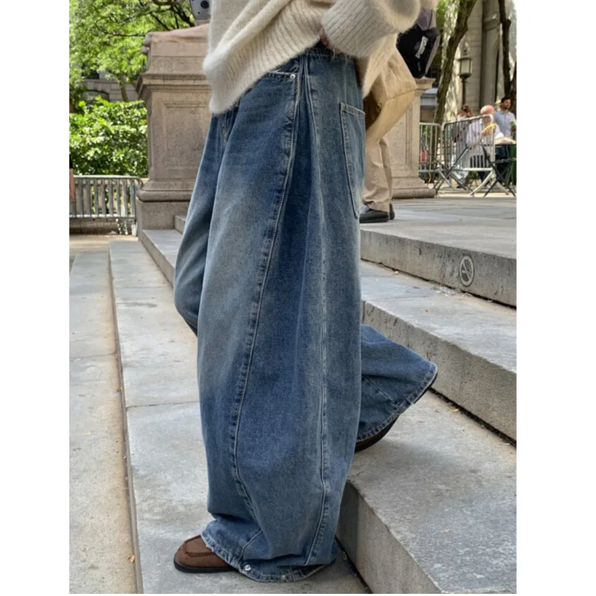 Elegant High Waist Wide Leg Pants Casual Pleated Long Trousers Autumn Fashion Ladies Jeans Cotton 100% No Stretch
Elegant High Waist Wide Leg Pants Casual Pleated Long Trousers Autumn Fashion Ladies Jeans Cotton 100% No Stretch