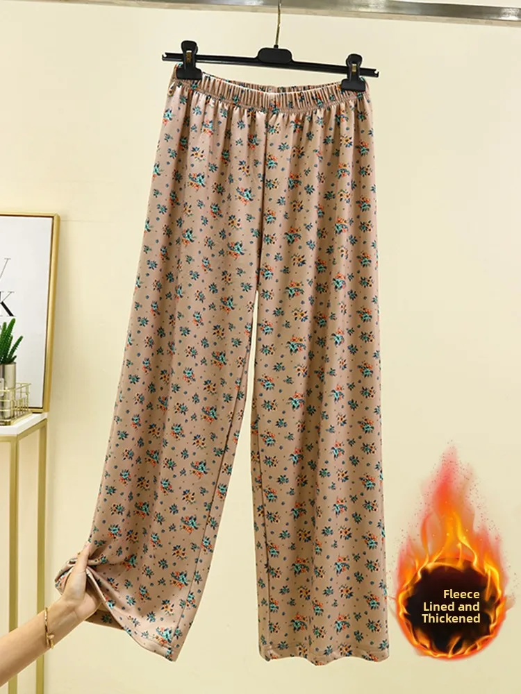 Women's Floral Print Fleece Lined Straight Leg Casual Pants mid Waist High Waist Long Trousers Wide Leg Thermal Sleepwear
Women's Floral Print Fleece Lined Straight Leg Casual Pants mid Waist High Waist Long Trousers Wide Leg Thermal Sleepwear