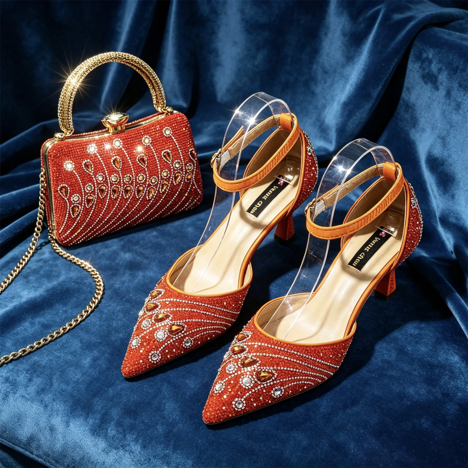 Elegant Italian Rhinestone Pointed-Toe High Heel Shoes with Matching Handbag Set - Stylish & Comfortable Women's Footwear
Elegant Italian Rhinestone Pointed-Toe High Heel Shoes with Matching Handbag Set - Stylish & Comfortable Women's Footwear