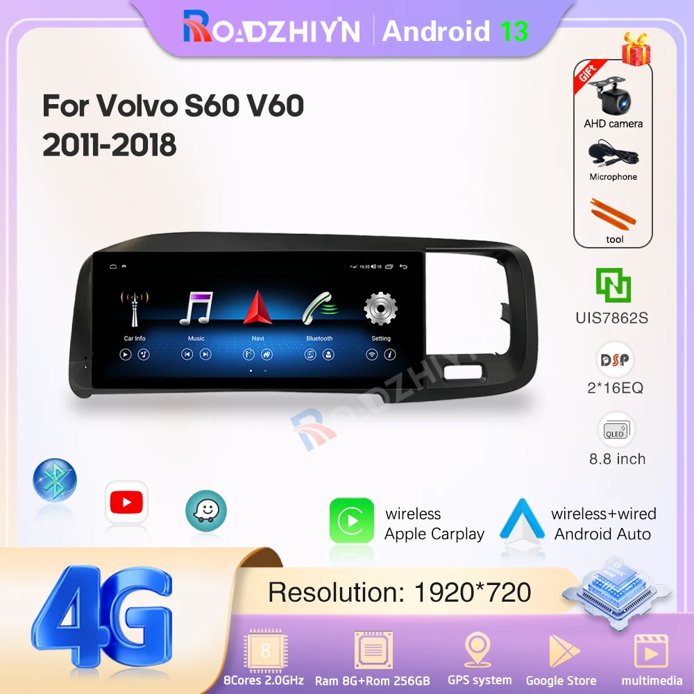 8.8 " Android13 Car Multimedia Video Player For Volvo S60 V60 2011-2018 GPS Navigation Radio stereo Carplay 4G wifi 360Camera
8.8 " Android13 Car Multimedia Video Player For Volvo S60 V60 2011-2018 GPS Navigation Radio stereo Carplay 4G wifi 360Camera