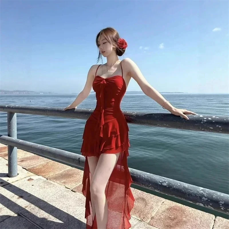 Hot Sweet Dovetail Fashion Irregular Slip Dresses Summer Sexy V-Neck Women's Clothing Solid Color Aura Asymmetrical Mini Dress
Hot Sweet Dovetail Fashion Irregular Slip Dresses Summer Sexy V-Neck Women's Clothing Solid Color Aura Asymmetrical Mini Dress