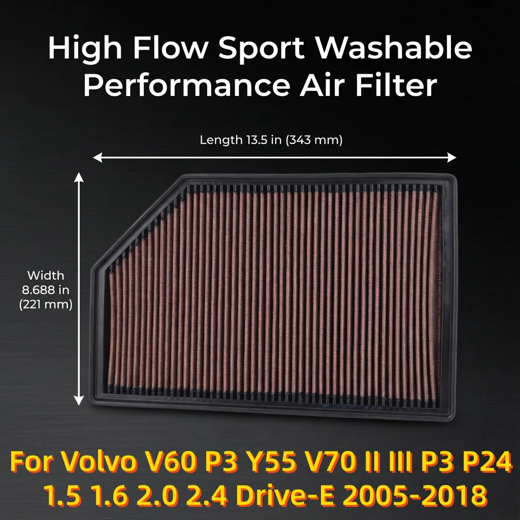 Высокопроизводительный спортивный моющийся воздушный фильтр для Volvo V60 P3 Y55 V70 II III P3 P24 1.5 1.6 2.0 2.4 Drive-E 2005-2018, 33-2388
Высокопроизводительный спортивный моющийся воздушный фильтр для Volvo V60 P3 Y55 V70 II III P3 P24 1.5 1.6 2.0 2.4 Drive-E 2005-2018, 33-2388