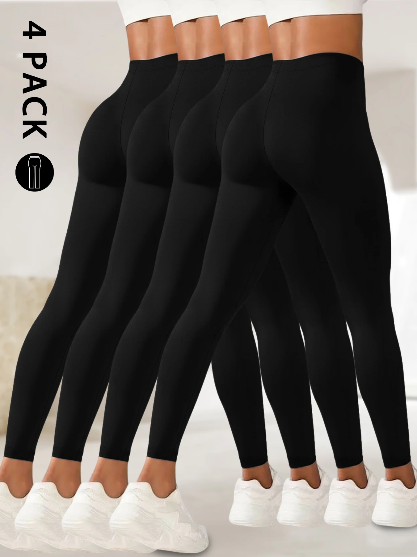 4 Pack Women's Low Rise Stretchy Leggings - Super Soft High Elastic Tights for Running Workout Training and Daily Life
4 Pack Women's Low Rise Stretchy Leggings - Super Soft High Elastic Tights for Running Workout Training and Daily Life