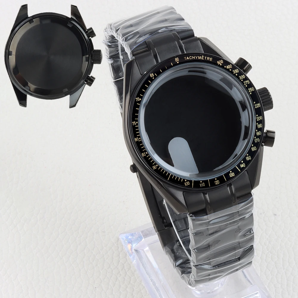 40MM Multifuntional black VK63 Watch Case For VK63 VK64 Quartz Movement 32.5MM dial 20MM Bracelet Fit Speed Master CHRONOGRAPH
40MM Multifuntional black VK63 Watch Case For VK63 VK64 Quartz Movement 32.5MM dial 20MM Bracelet Fit Speed Master CHRONOGRAPH