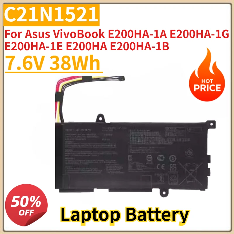 High Quality New C21N1521 Laptop Battery 7.6V 38Wh For Asus VivoBook E200HA-1A E200HA-1G E200HA-1E E200HA E200HA-1B
High Quality New C21N1521 Laptop Battery 7.6V 38Wh For Asus VivoBook E200HA-1A E200HA-1G E200HA-1E E200HA E200HA-1B