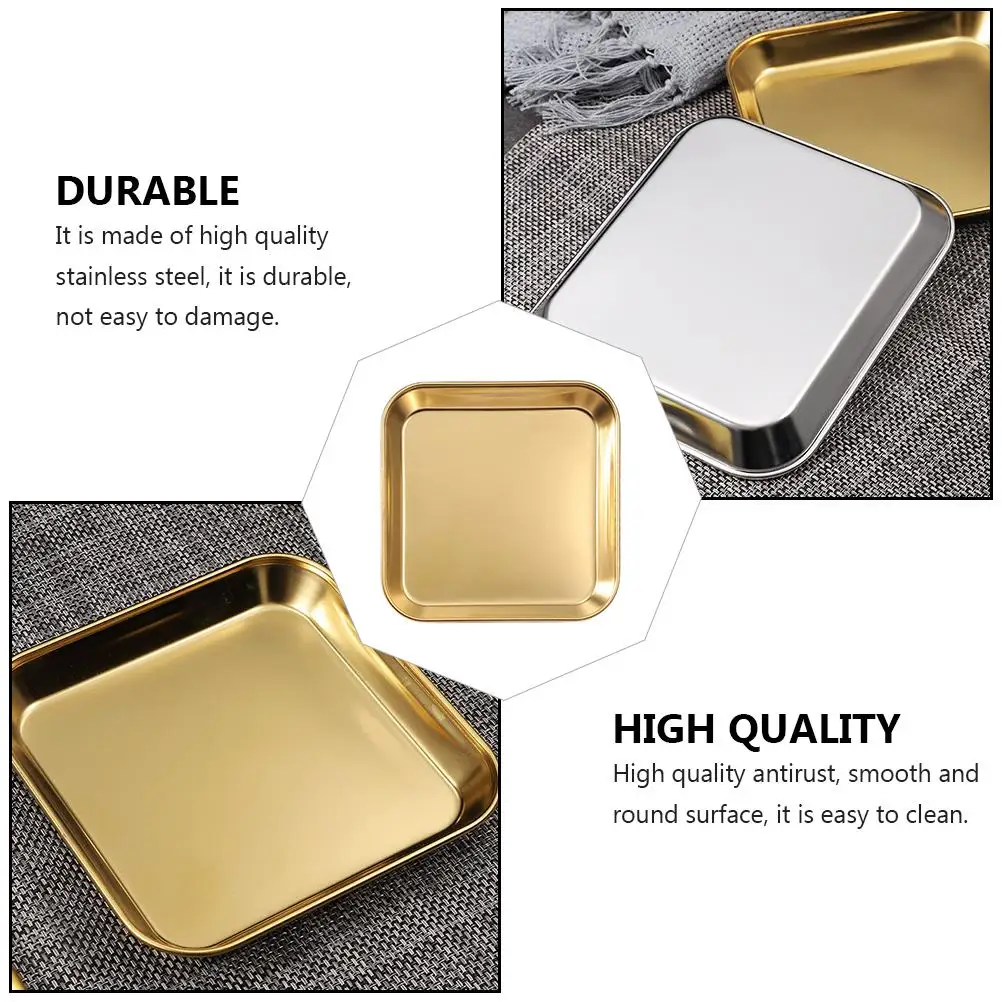 Stainless Steel Plate 16x14cm Golden Tray BBQ Fruit Dessert Steak AntiRust Home Restaurant Kitchen Bar
Stainless Steel Plate 16x14cm Golden Tray BBQ Fruit Dessert Steak AntiRust Home Restaurant Kitchen Bar