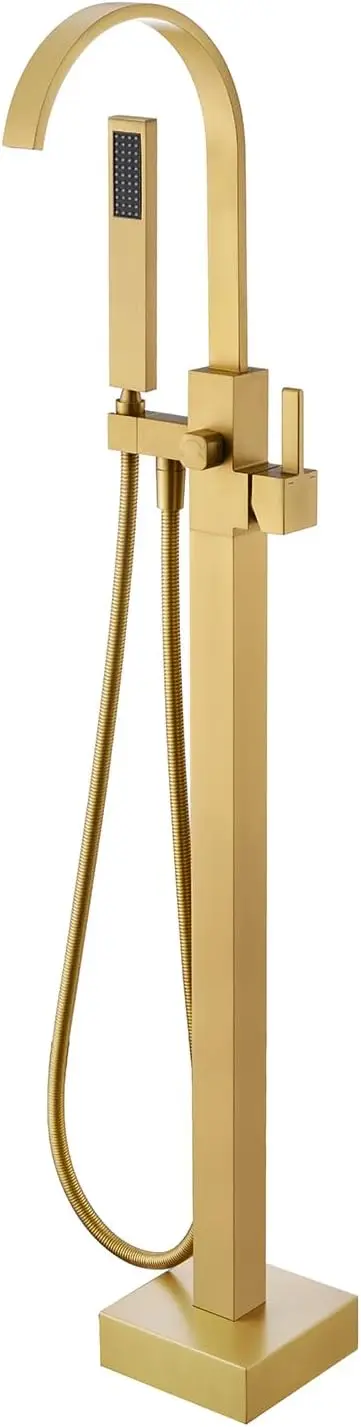 Floor Mount Bathtub Faucet Brushed Gold Brass Single Handle with Hand Shower 360° Swivel
Floor Mount Bathtub Faucet Brushed Gold Brass Single Handle with Hand Shower 360° Swivel