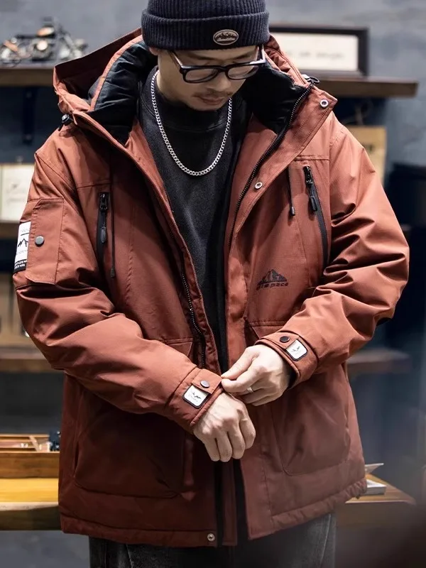 Loose Fit Thiened Outdoor Men's down Jaet 90% White Du down Winter Coat Youth Sle ort Length Color
Loose Fit Thiened Outdoor Men's down Jaet 90% White Du down Winter Coat Youth Sle ort Length Color