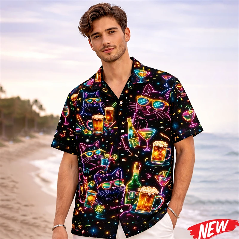 Cute Neon Cat Graphic Hawaiian Shirt For Men Women Spring Summer Beach Button Short Sleeve Tops 3d Printed Animal Laple Shirts
Cute Neon Cat Graphic Hawaiian Shirt For Men Women Spring Summer Beach Button Short Sleeve Tops 3d Printed Animal Laple Shirts