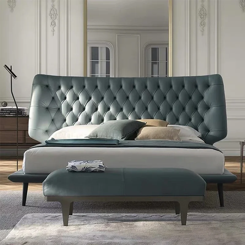 Minimalist luxury leather bed master bedroom 1.8m double wedding bed Modern minimalist designer model leather bed
Minimalist luxury leather bed master bedroom 1.8m double wedding bed Modern minimalist designer model leather bed