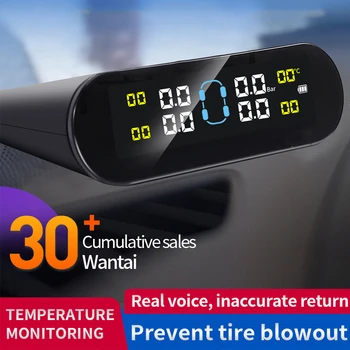 Solar & USB TPMS Waterproof Car Tyre Pressure Monitoring System Parking Sensors For Cars Temperature Tire Pressure Gauge