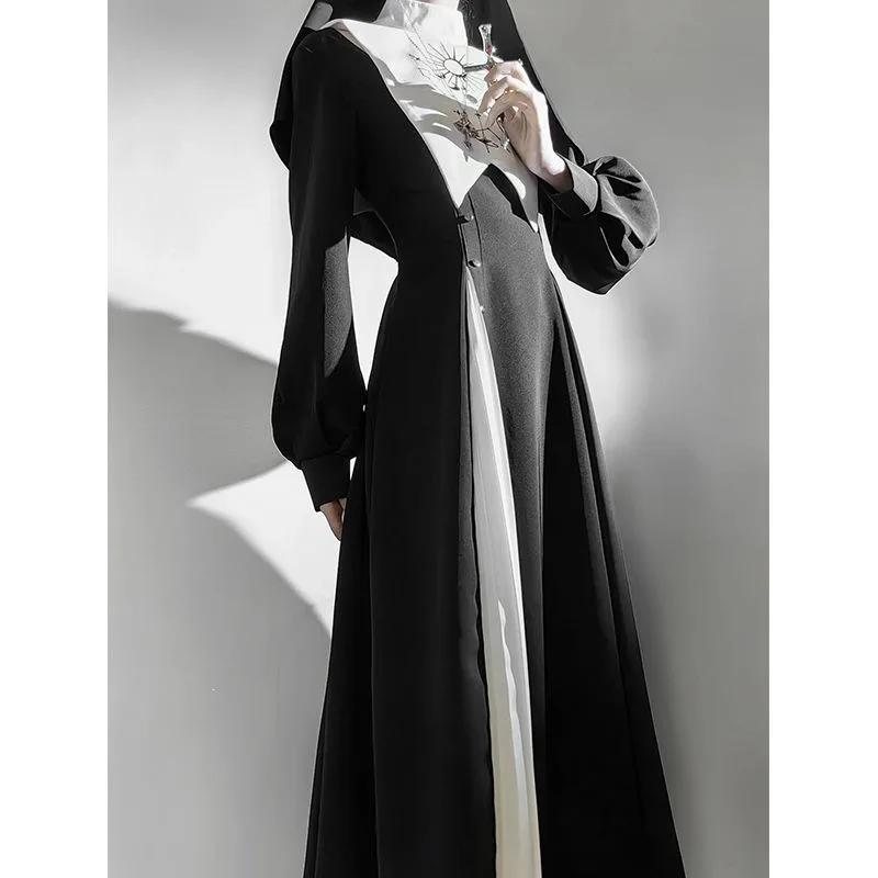 Black White Nun Dark Gothic Lolita Dress Halloween Costume Set Daily Wear Student Uniforms Chinese Manufacturer Spring 2025
Black White Nun Dark Gothic Lolita Dress Halloween Costume Set Daily Wear Student Uniforms Chinese Manufacturer Spring 2025