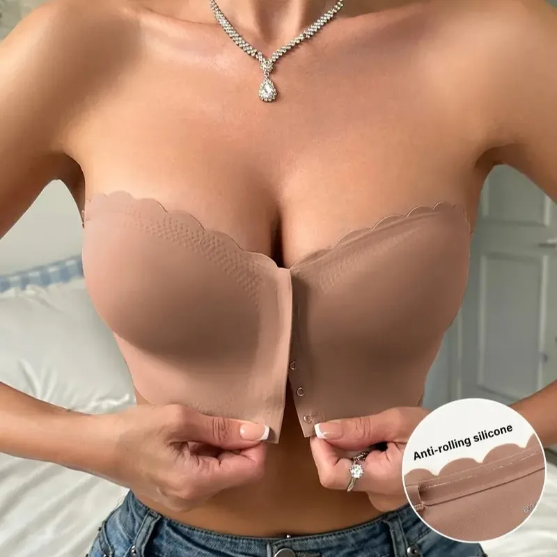 Womens Sexy Wavy Seamless Bras Front Closure Strapless Bra Push-up Active Bra Free Bralette Female Underwear Tube Top
Womens Sexy Wavy Seamless Bras Front Closure Strapless Bra Push-up Active Bra Free Bralette Female Underwear Tube Top