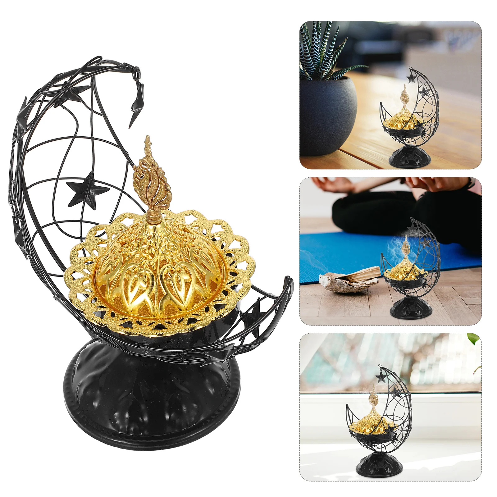 Metal Incense Burner Moon Shape Desktop Censer for Home Office Bedroom Middle Eastern Decor Ramadan Eid Mubarak Gift Idea
Metal Incense Burner Moon Shape Desktop Censer for Home Office Bedroom Middle Eastern Decor Ramadan Eid Mubarak Gift Idea