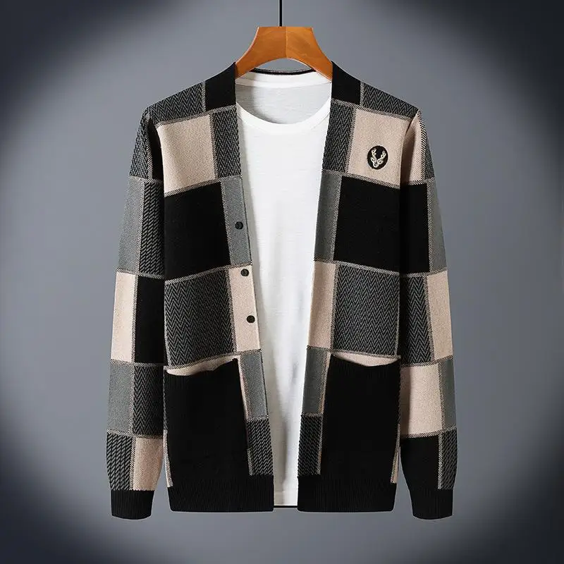 Korean Style Knitted Cardigan Men's Spring Trendy Casual Color Block Sweater Outerwear Autumn Clothes Large Size
Korean Style Knitted Cardigan Men's Spring Trendy Casual Color Block Sweater Outerwear Autumn Clothes Large Size