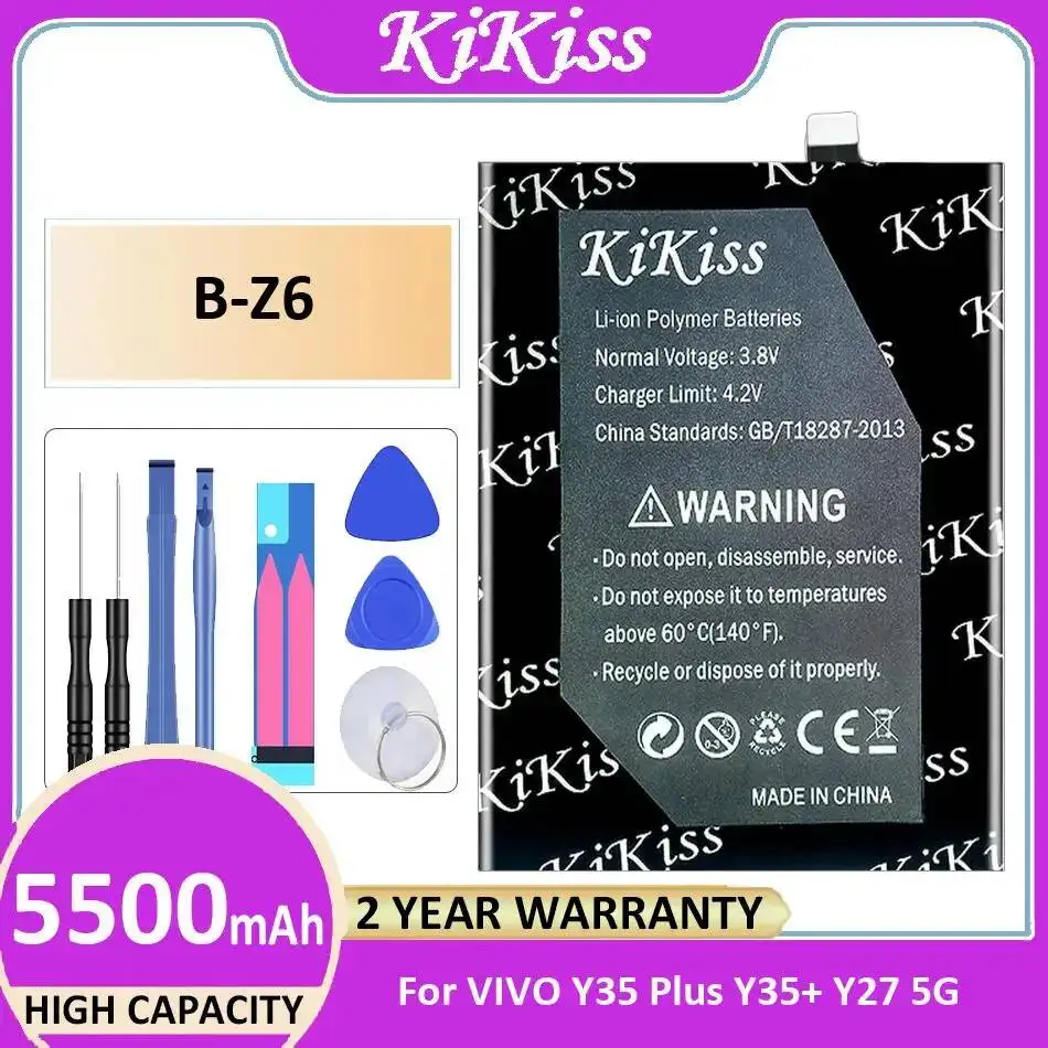Премиальная замена 5500 мАч B-Z6 долговечный аккумулятор для мобильного телефона для Vivo Y35 Plus Y35 + Y27 5G
Премиальная замена 5500 мАч B-Z6 долговечный аккумулятор для мобильного телефона для Vivo Y35 Plus Y35 + Y27 5G