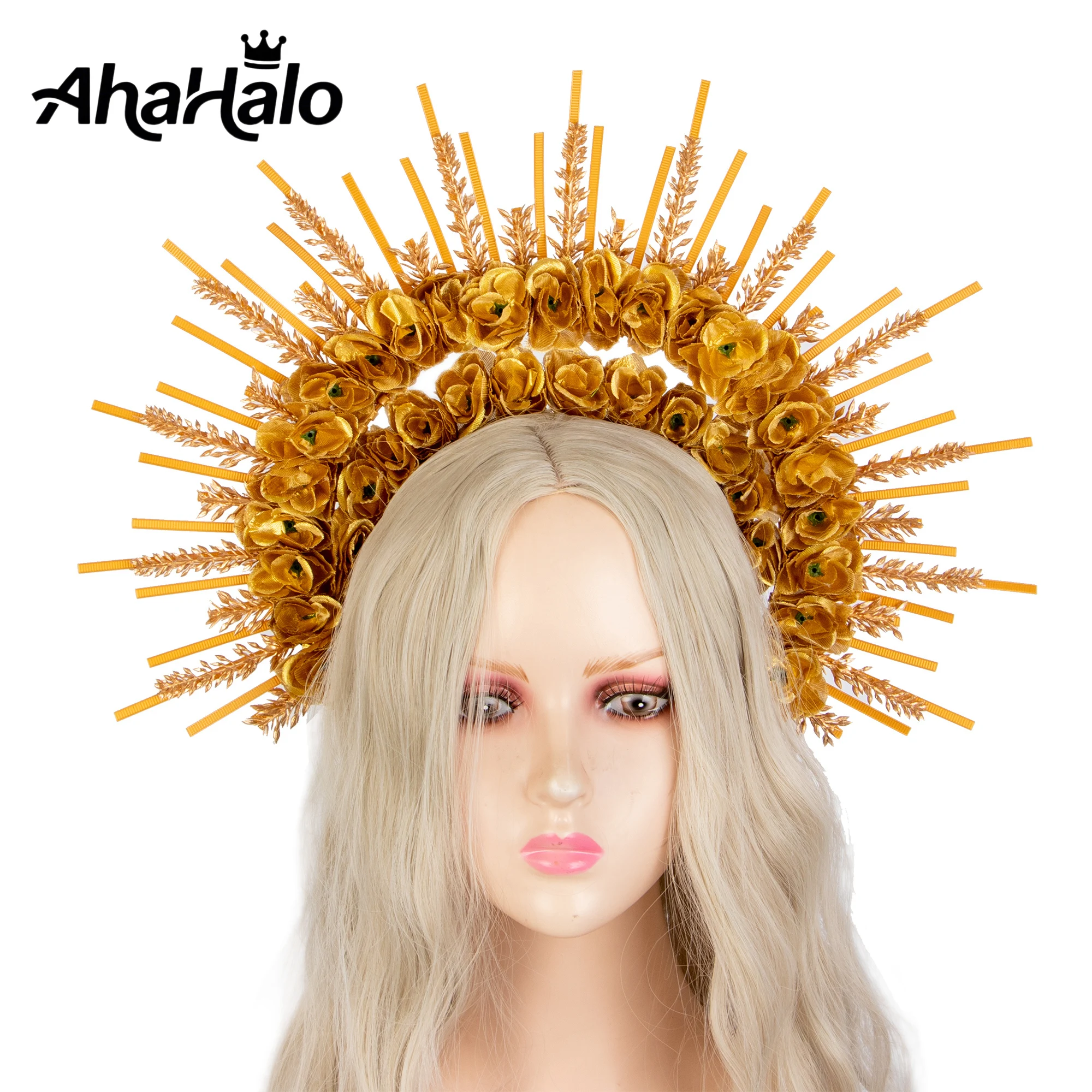 Golden Rose Spiked Halo Crown Gothic Lolita Sun Goddess Baroque Headdress Women Halloween Cosplay Headpiece Finished Product
Golden Rose Spiked Halo Crown Gothic Lolita Sun Goddess Baroque Headdress Women Halloween Cosplay Headpiece Finished Product