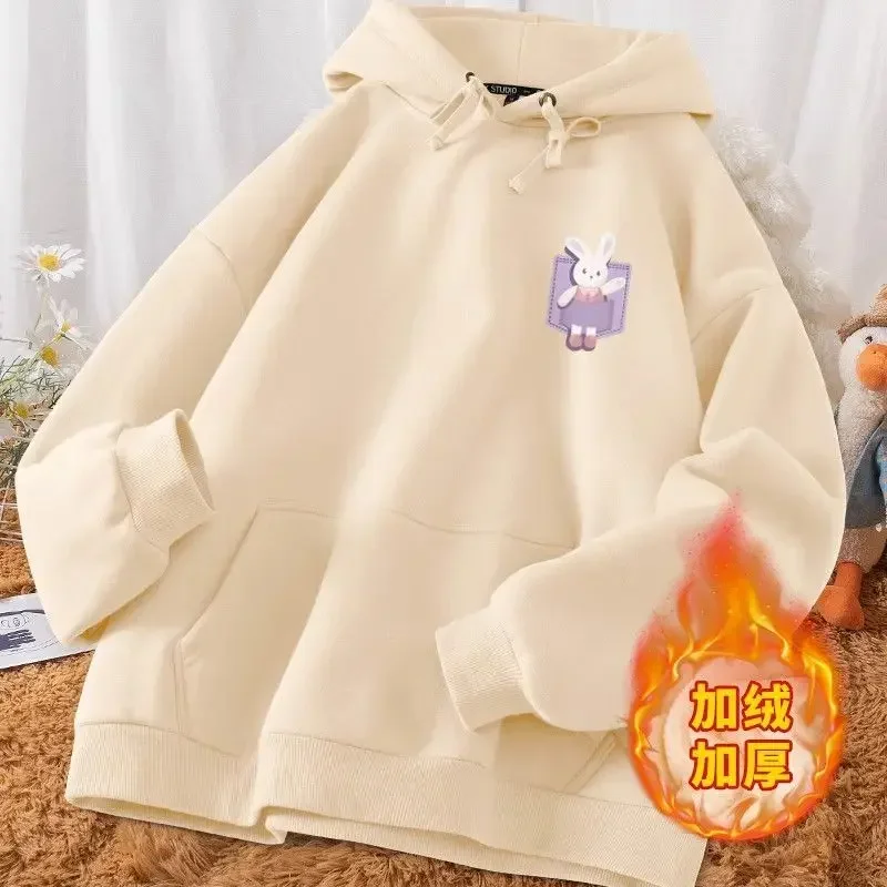 Women's Hooded Sweatshirt with Print and Fleece, Loose Jacket, Trendy Insulation Clothing, Korean Style, Autumn, Winter,2024
Women's Hooded Sweatshirt with Print and Fleece, Loose Jacket, Trendy Insulation Clothing, Korean Style, Autumn, Winter,2024