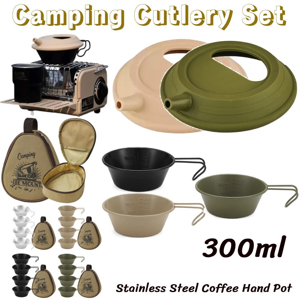 Camping Cutlery Set Stainless Steel Coffee Hand Pot Camping Bowl Stackable Camping Cup for Salad Bowl for Camping Picnic
Camping Cutlery Set Stainless Steel Coffee Hand Pot Camping Bowl Stackable Camping Cup for Salad Bowl for Camping Picnic