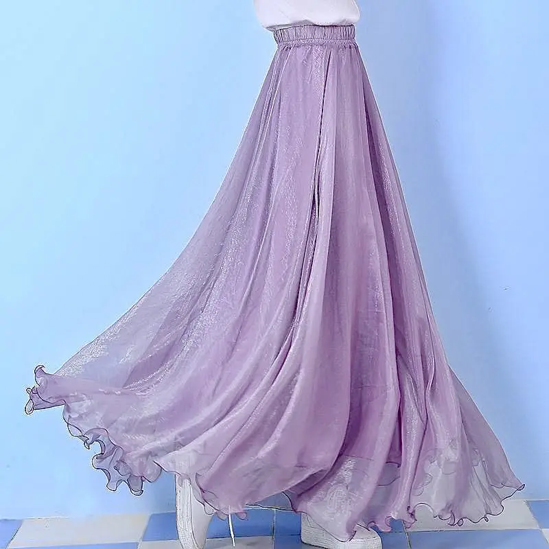 High Waisted Long Skirt Solid Color Linen Skirt Women's Casual Elastic High Waisted Pleated A-line Ruffled Beach Skirt P859
High Waisted Long Skirt Solid Color Linen Skirt Women's Casual Elastic High Waisted Pleated A-line Ruffled Beach Skirt P859