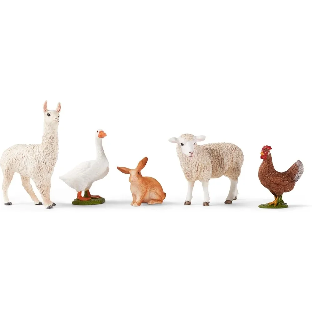 5-Piece Farm Animal Toy Set Including Cute Llama, Rabbit, Sheep, Hen and Goose Animal Toys for Toddlers & Kids Ages 3+
5-Piece Farm Animal Toy Set Including Cute Llama, Rabbit, Sheep, Hen and Goose Animal Toys for Toddlers & Kids Ages 3+