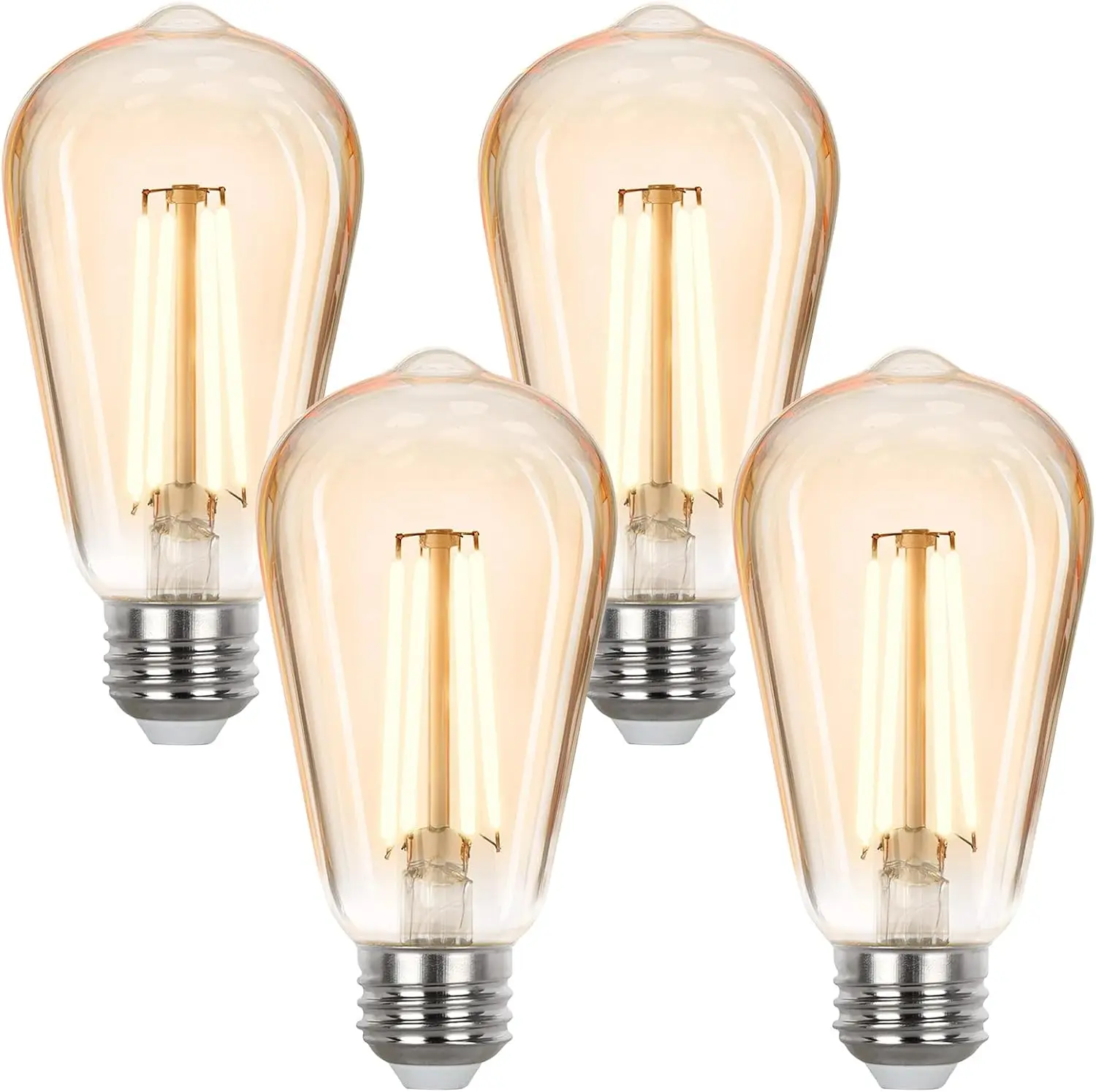 40W Equivalent LED Edison Bulbs, Dimmable 2700K Soft White, 4.5W 400LM, E26 Base, 4-Pack Vintage Amber Glass
40W Equivalent LED Edison Bulbs, Dimmable 2700K Soft White, 4.5W 400LM, E26 Base, 4-Pack Vintage Amber Glass