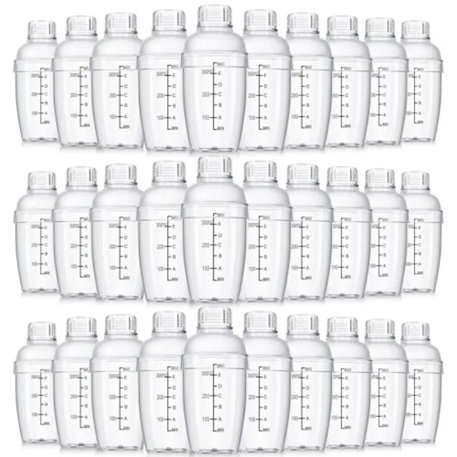 30 Pcs Plastic Cocktail Shaker Set 12 oz Drink Mixer Clear Shaker Cup with Measurements Scales and Strainer Plastic Mixing Tool
30 Pcs Plastic Cocktail Shaker Set 12 oz Drink Mixer Clear Shaker Cup with Measurements Scales and Strainer Plastic Mixing Tool