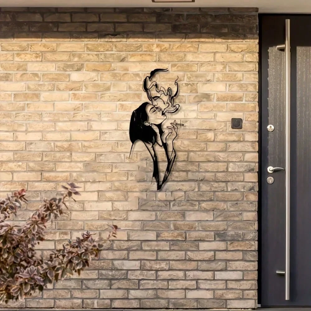Waterproof Rustproof Minimalist Metal Art – Kissing Couple & Smoking Lady Design | Modern Home Decor 
Waterproof Rustproof Minimalist Metal Art – Kissing Couple & Smoking Lady Design | Modern Home Decor