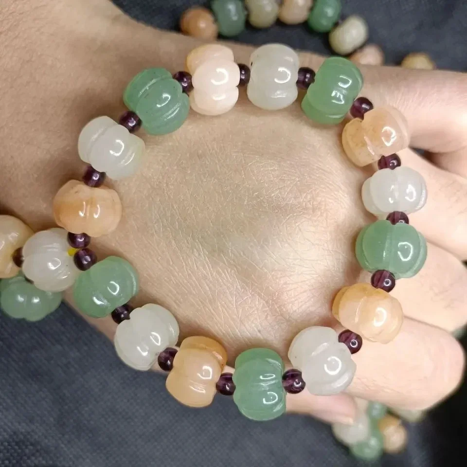 Браслет из натурального нефрита Хотан, женский золотой шелковый нефритовый браслет с тыквой, полированные вручную бусины, браслеты из натурального нестандартного мужского нефрита
Браслет из натурального нефрита Хотан, женский золотой шелковый нефритовый браслет с тыквой, полированные вручную бусины, браслеты из натурального нестандартного мужского нефрита