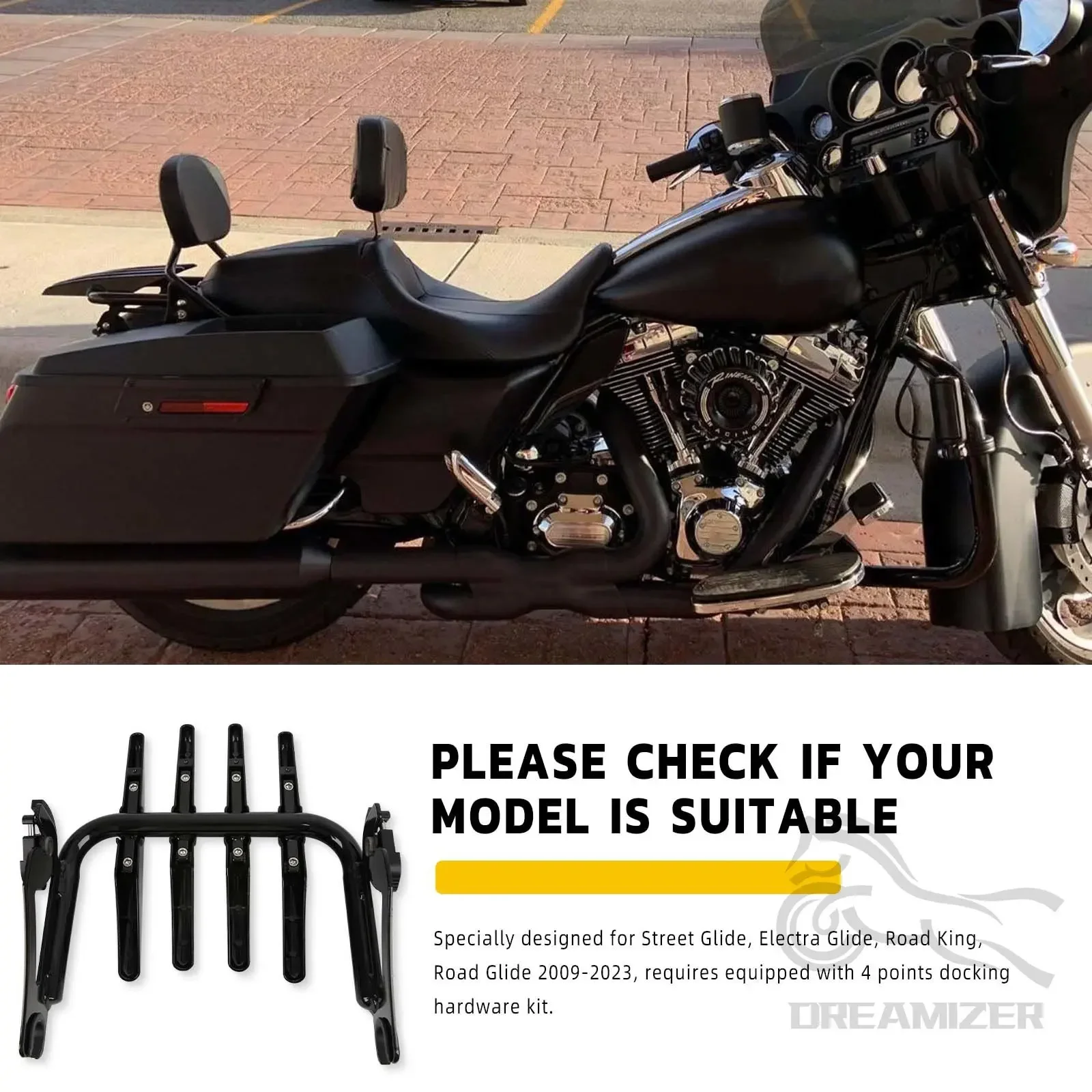 Stealth Detachable Luggage Rack Compatible for Harley Touring Street Glide Road King Electra Glide 2009-2022
Stealth Detachable Luggage Rack Compatible for Harley Touring Street Glide Road King Electra Glide 2009-2022