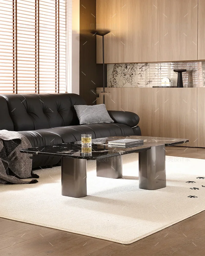 Rock slab coffee table, light luxury, high-end feeling, living room, household rectangular marble, new type of coffee table
Rock slab coffee table, light luxury, high-end feeling, living room, household rectangular marble, new type of coffee table