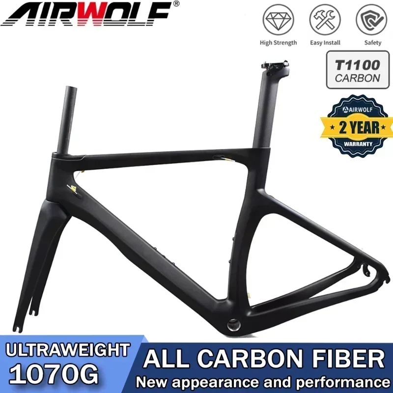 Airwolf T1100 Carbon Bike Frame Ultralight Carbon MTB Frame 700*23c Full Carbon Di2 Bicycle Disc Bracke Hot Sale
Airwolf T1100 Carbon Bike Frame Ultralight Carbon MTB Frame 700*23c Full Carbon Di2 Bicycle Disc Bracke Hot Sale