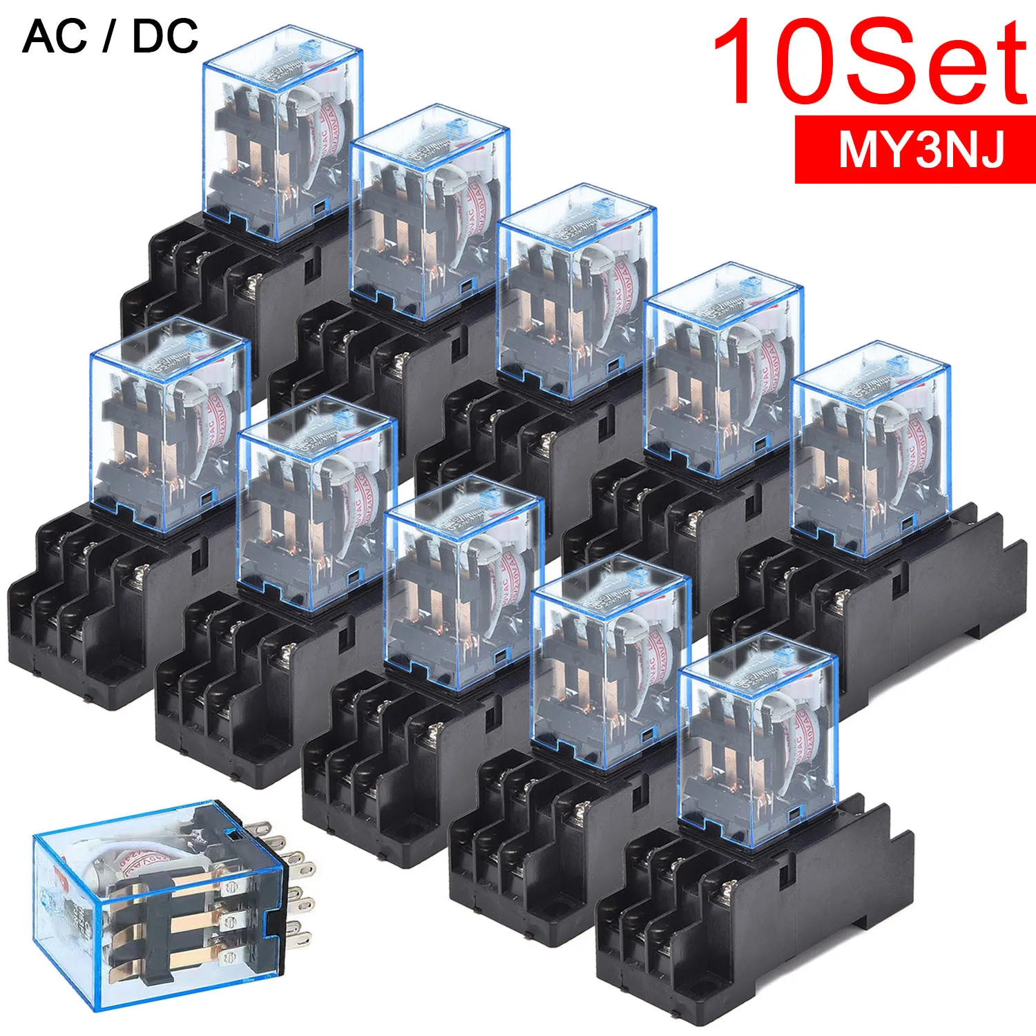 10 комплектов микрореле HH53P MY3NJ MY3 11 Pin DC/AC 12 В 24 В 110 В 220 В 380 В MY3N-J катушка мини общего промежуточного реле + основание гнезда
10 комплектов микрореле HH53P MY3NJ MY3 11 Pin DC/AC 12 В 24 В 110 В 220 В 380 В MY3N-J катушка мини общего промежуточного реле + основание гнезда