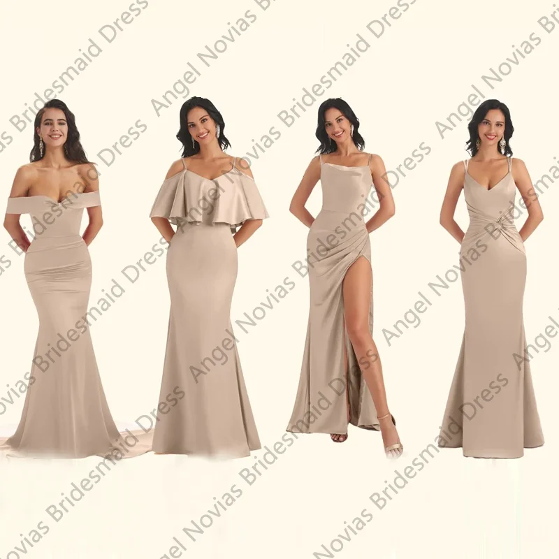 Длинные элегантные светлые платья подружки невесты цвета шампанского, платья для свадебных гостей, вечерние платья по индивидуальному заказу, платье de madrinha de casamento 
Длинные элегантные светлые платья подружки невесты цвета шампанского, платья для свадебных гостей, вечерние платья по индивидуальному заказу, платье de madrinha de casamento